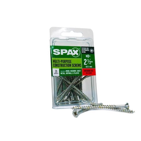 Spax SPAX Multi-Material No. 8 in. X 2-1/2 in. L Phillips/Square Flat Head Serrated Construction Screws 4101010400602
